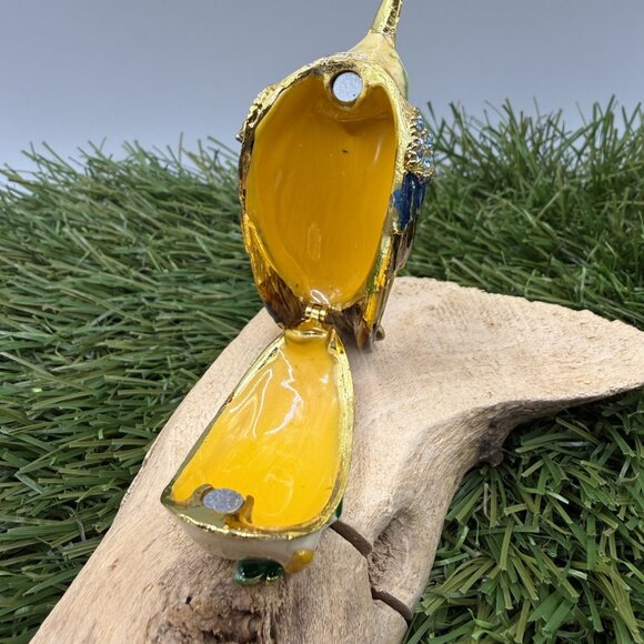 Humming Bird Enamel Rhinestone Trinket Box - Picture 7 of 8